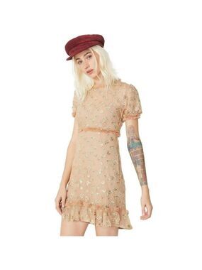 Nwt for Love & Lemons | Golden Garden Tulle Mini Dress